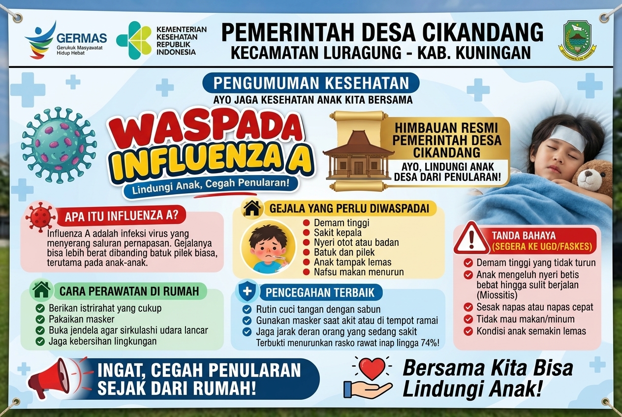 Antisipasi Penularan Influenza A, Pemdes Cikandang Imbau Warga Tingkatkan Kewaspadaan pada Anak